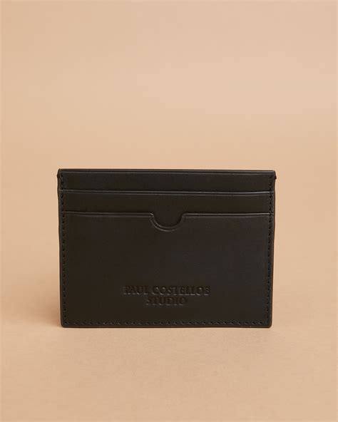 Paul Costelloe Studio Leather Card Holder in Black.